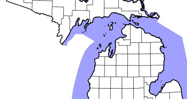 Maps showing counties with confirmed cases of Strangles in Ohio, Michigan, and Florida