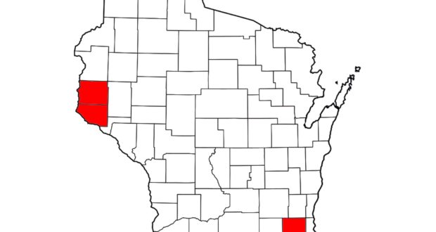 Maps showing counties with confirmed cases of Strangles in Ohio, Michigan, and Florida
