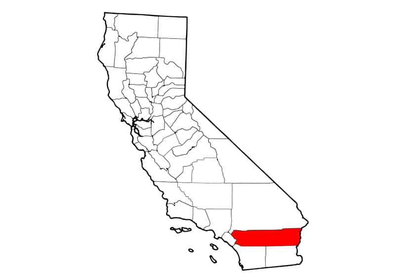 Map of California highlighting Riverside County